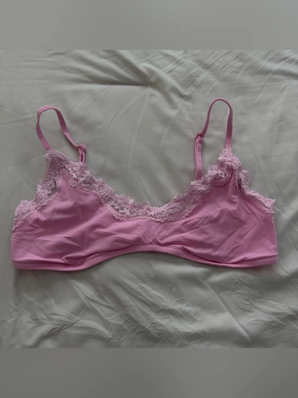 Skims Lace-Trim Pink Soft Bralette - Women Intimates size 2X